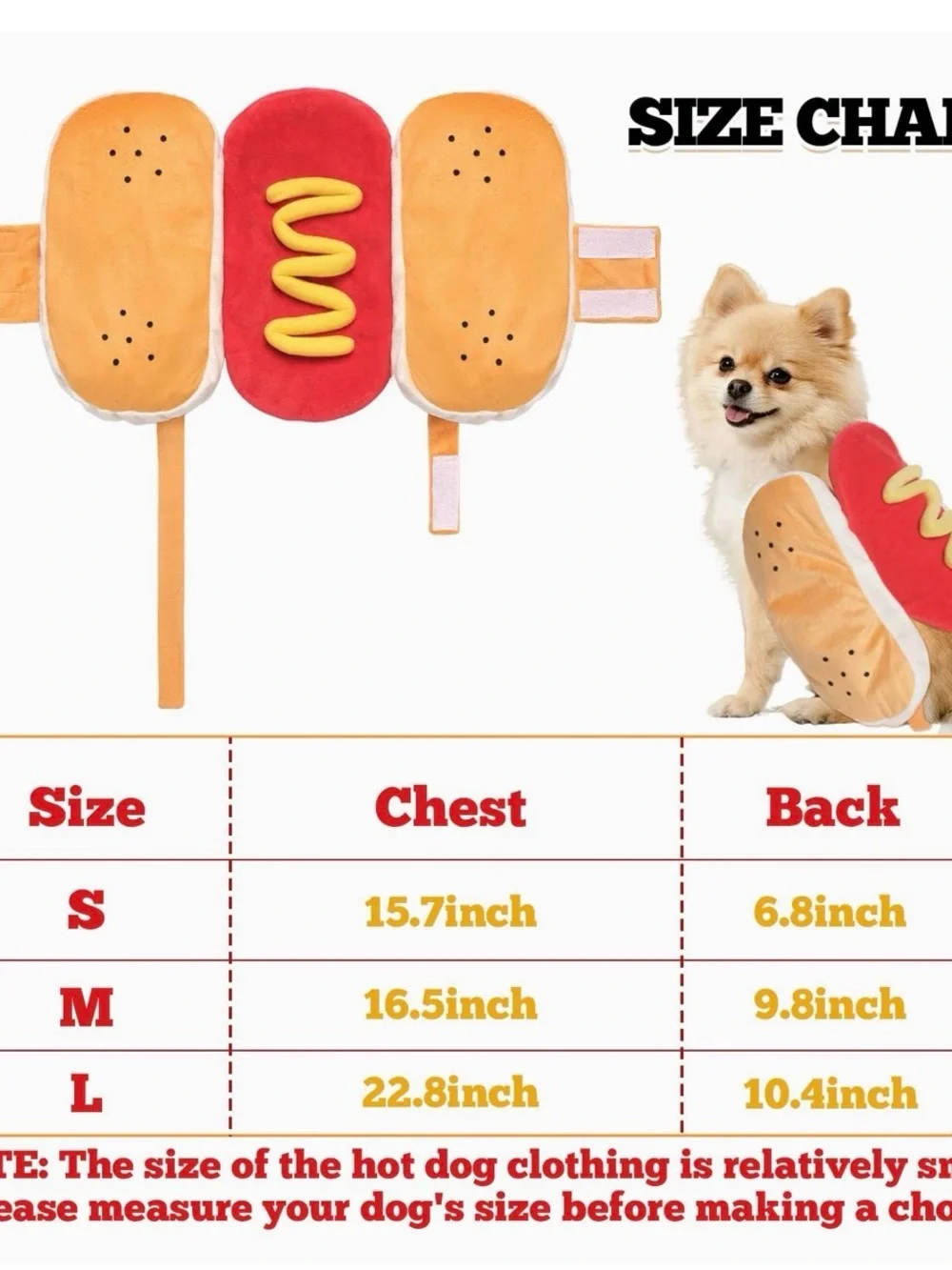 Small Dog - Hot Dog Costume